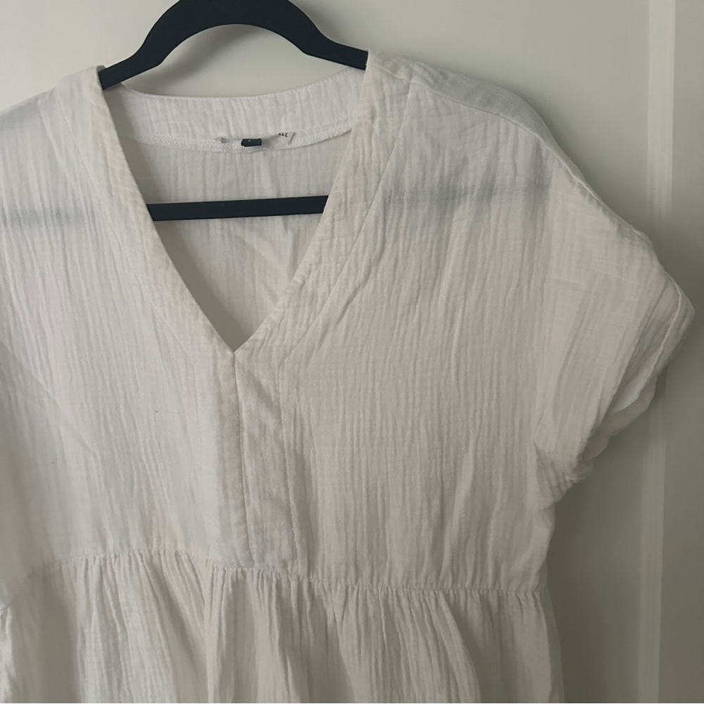 White V-Neck Dress
